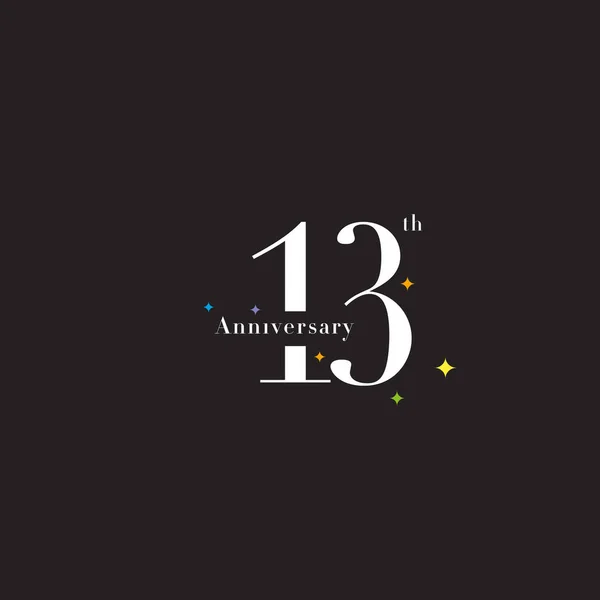 13: e årsdagen logo ikon — Stock vektor