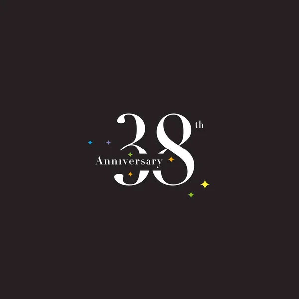 Icono del logotipo del 38º aniversario — Vector de stock