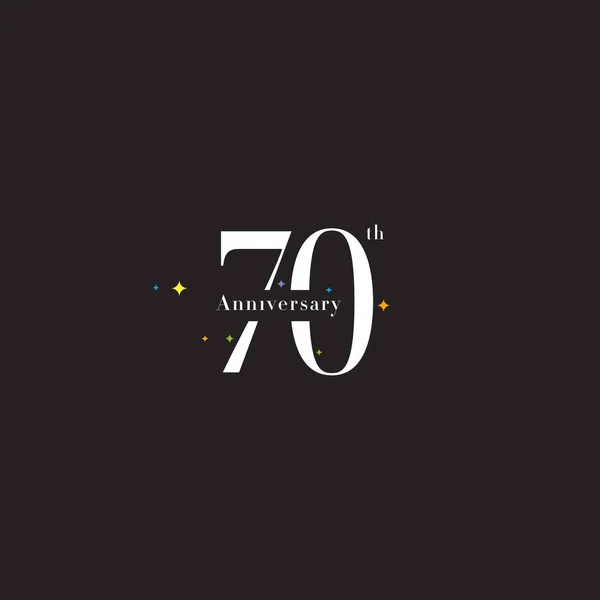 Ícone do logotipo do aniversário 70th — Vetor de Stock