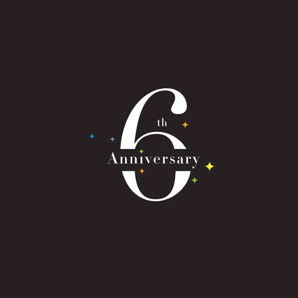 6 周年記念ロゴのアイコン — ストックベクタ