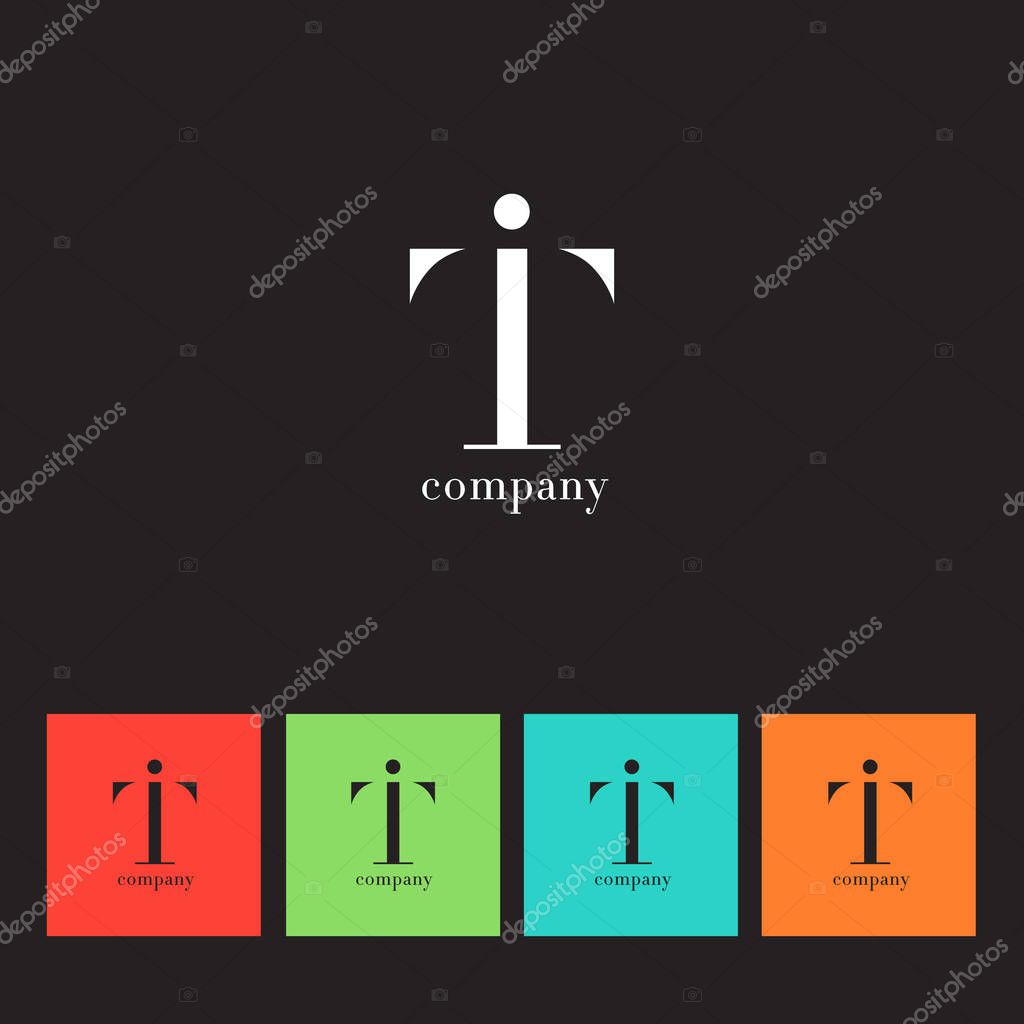 I & T Letter Logo, with Business Card Template Vector illustration