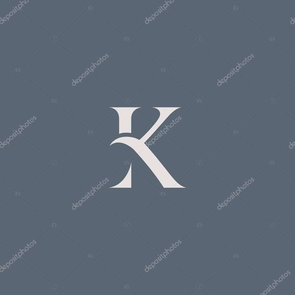 K Single Letter Logo Icon Template, Vector Illustration