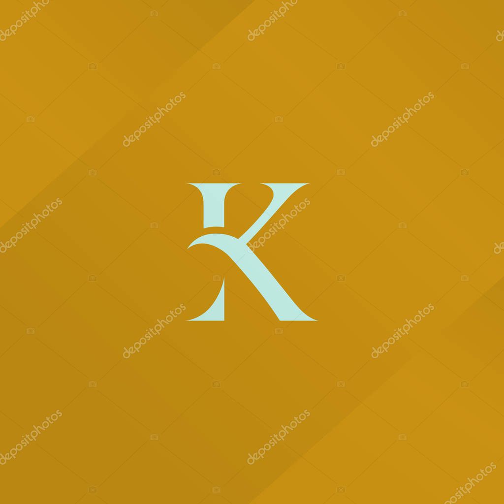 K Single Letter Logo Icon Template, Vector Illustration