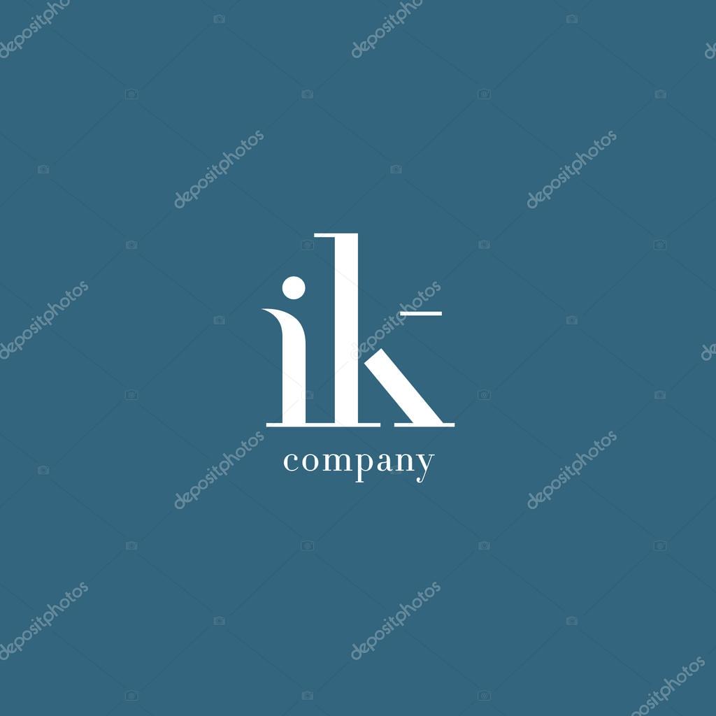 I & K Letter Logo, with Business Card Template Vector illustration