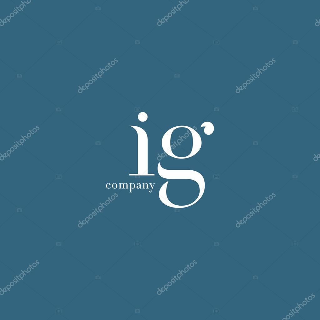 I & G Letter Logo, with Business Card Template Vector illustration