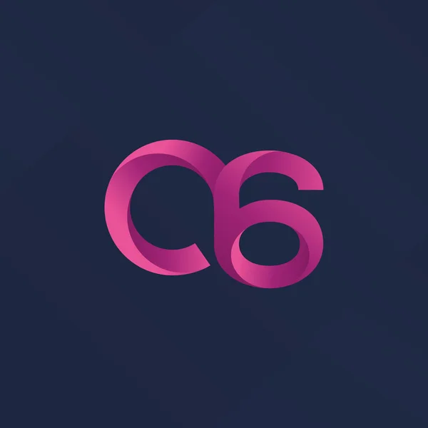 Lettre et numéro logo A6 — Image vectorielle