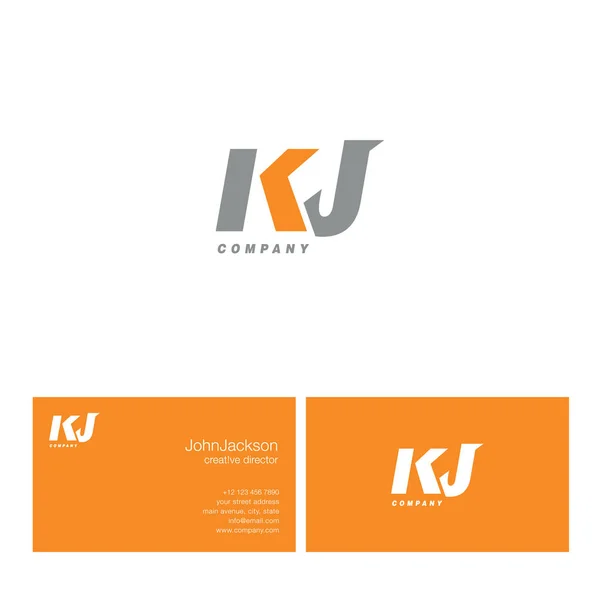 K & J logotipo da carta — Vetor de Stock