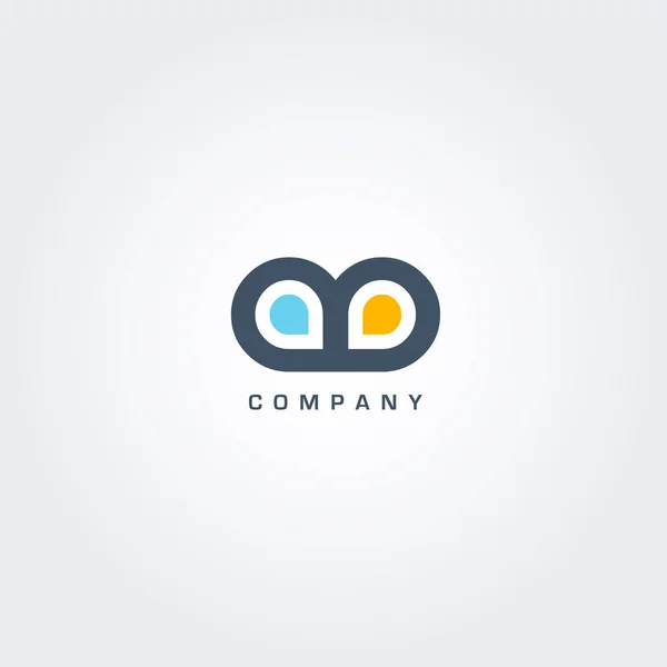 Karışık ortak mektup Logo Simge — Stok Vektör