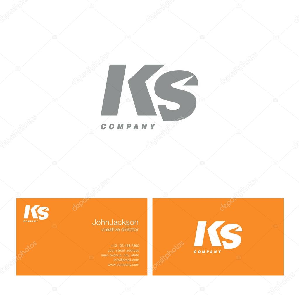 K & S Letter Logo, with Business Card Template Vector illustration