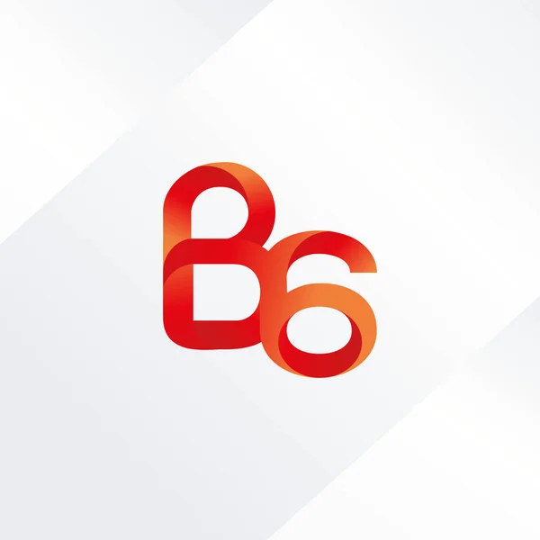 Logo lettre et numéro B6 — Image vectorielle