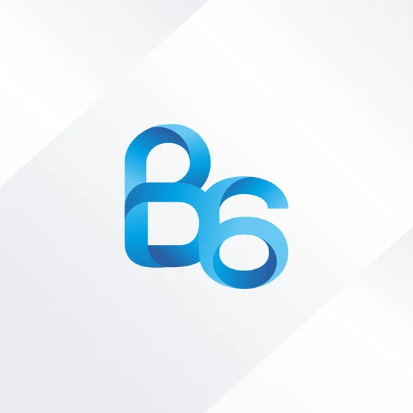 Brief en nummer logo B6 — Stockvector