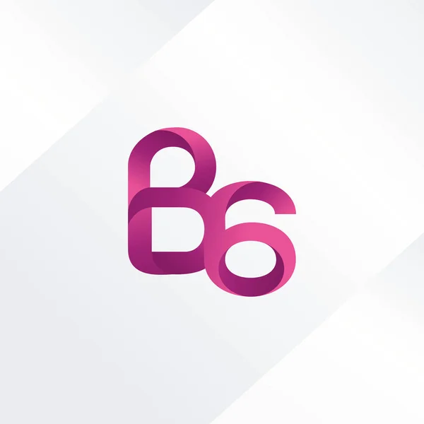 Lettera e numero logo B6 — Vettoriale Stock