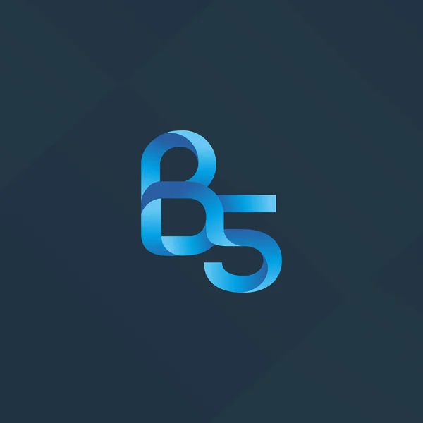 Brief en nummer logo B5 — Stockvector