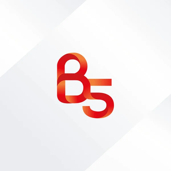 Lettre et numéro logo B5 — Image vectorielle