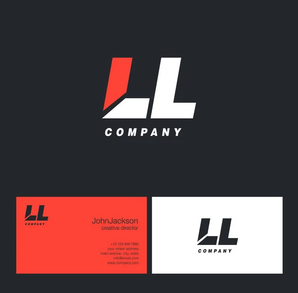 L & L Letter Logo — 스톡 벡터