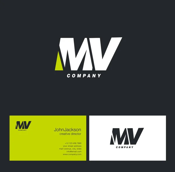 Logotipo de letra M & V — Vector de stock