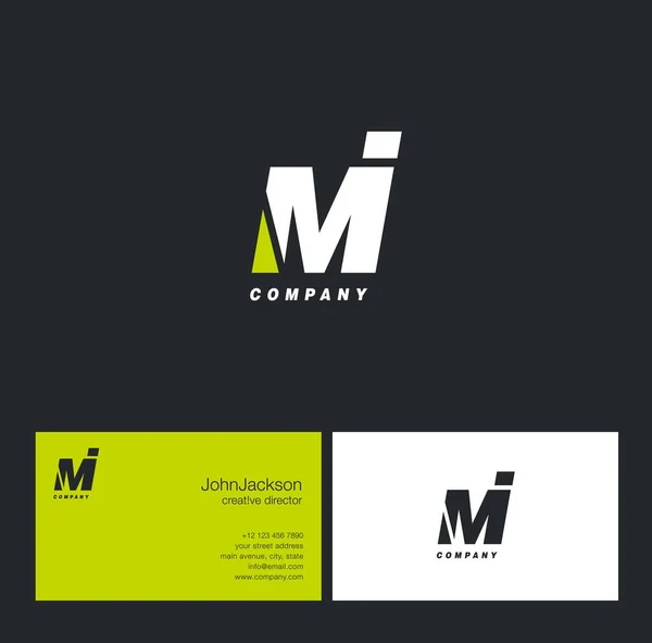 M & jag brev logotyp — Stock vektor