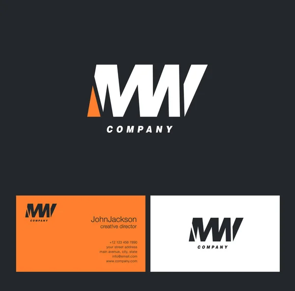 M & λογότυπο γράμμα W — Διανυσματικό Αρχείο
