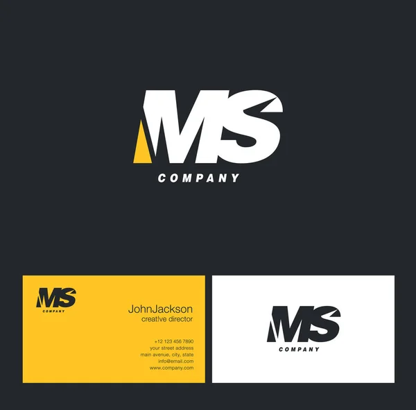 Logo lettera M & S — Vettoriale Stock