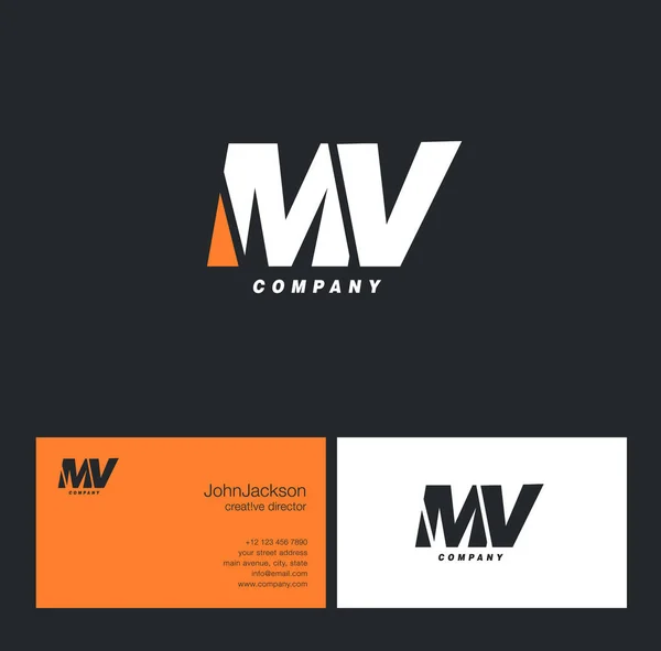 M & V brev logotyp — Stock vektor