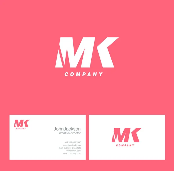 Logo lettera M & K — Vettoriale Stock