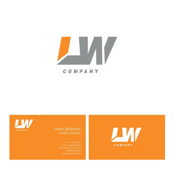 L ・ W 文字ロゴ — ストックベクタ