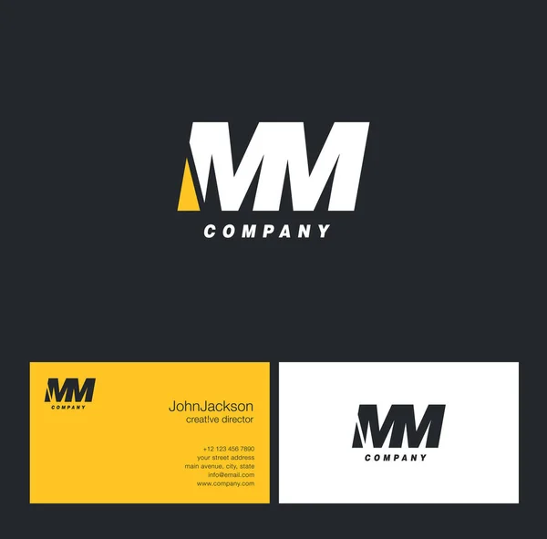 M & M Letter Logo — Stock Vector