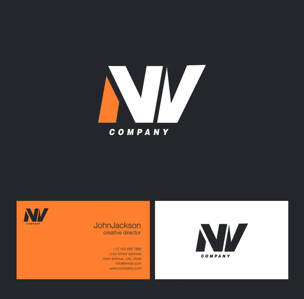 Logotipo de la carta N & V — Vector de stock