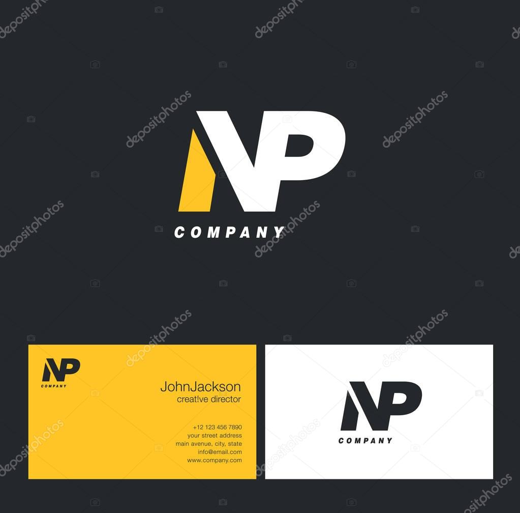 N & P Letter Logo, with Business Card Template Vector illustration