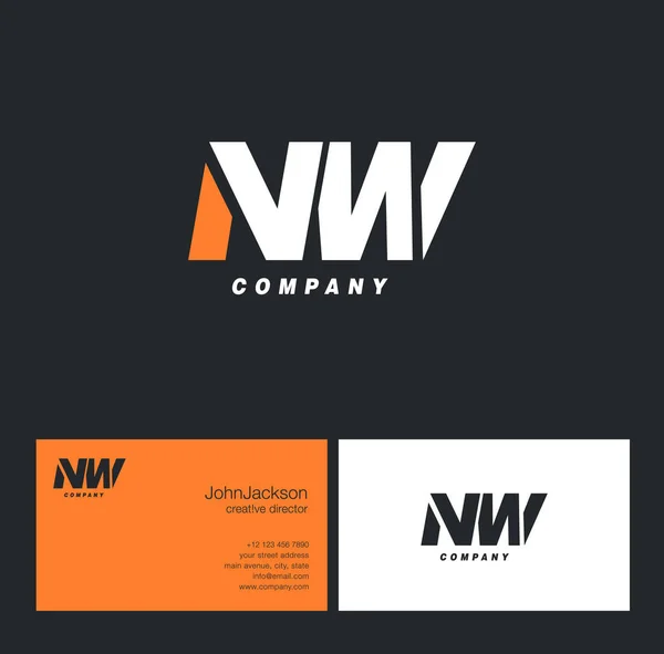 N & λογότυπο γράμμα W — Διανυσματικό Αρχείο