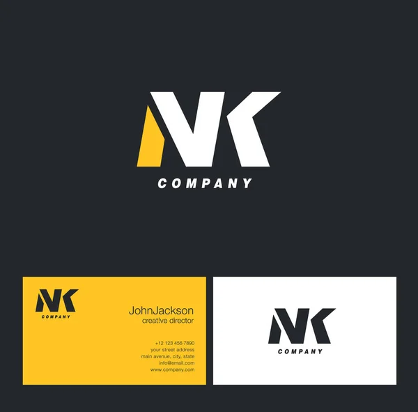 N & K brev logotyp — Stock vektor