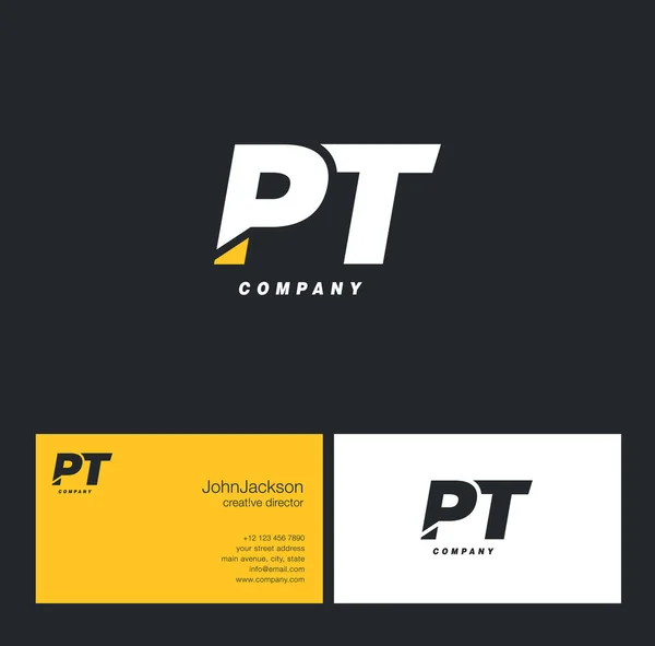 P ve T harfi Logo — Stok Vektör