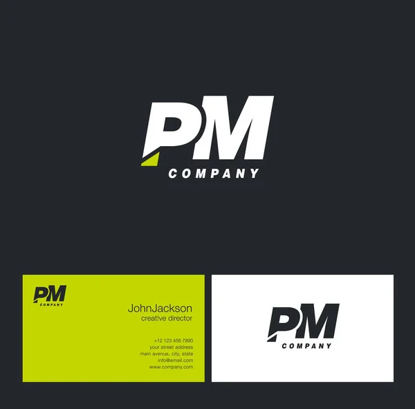 P & M Letter Logo — Stock Vector