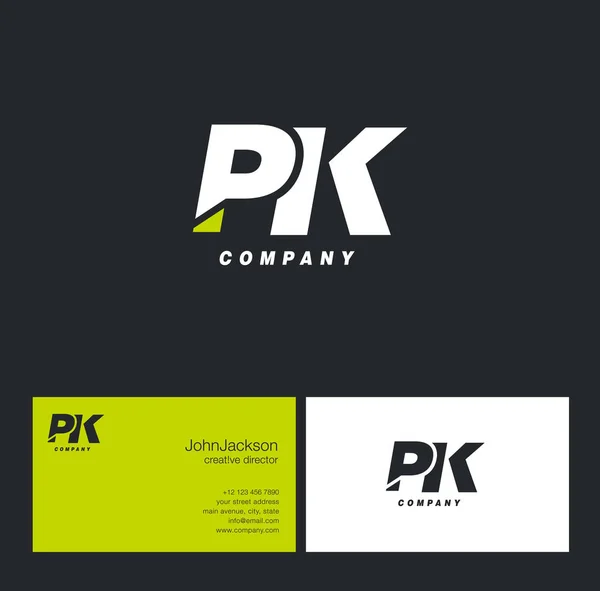 P ve K harfi Logo — Stok Vektör