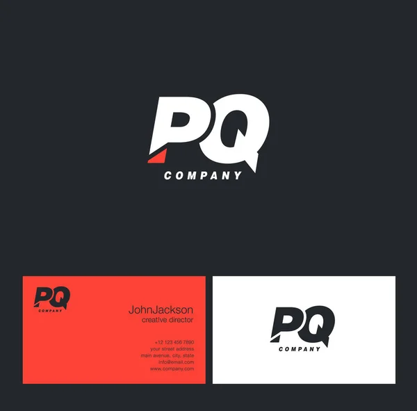 P & Q logotipo da carta — Vetor de Stock