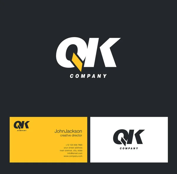 Q & k Buchstabe Logo — Stockvektor