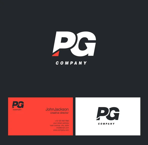 P & Logo písmeno G — Stockový vektor