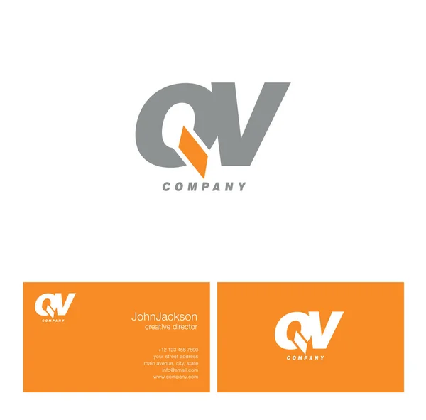 Logotipo de la letra Q & V — Vector de stock