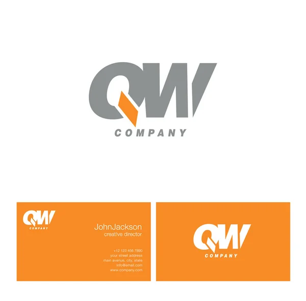 Logotipo de la letra Q & W — Vector de stock