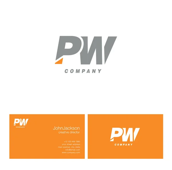 P & W Letter Logo — Stock Vector