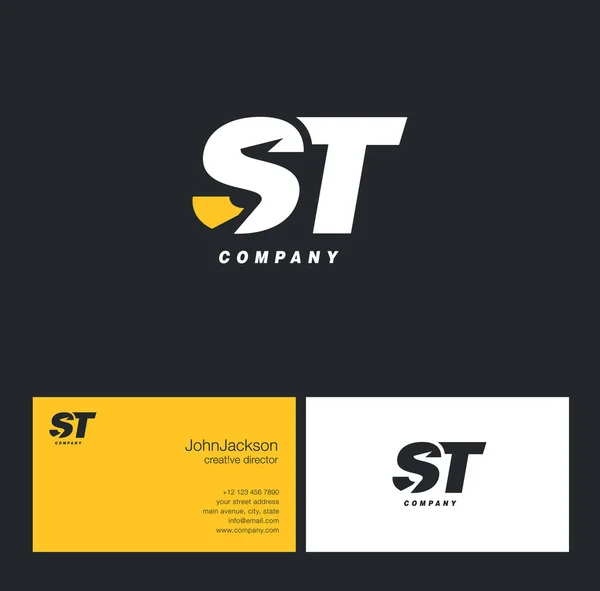 Logotipo de letra S & T — Vetor de Stock
