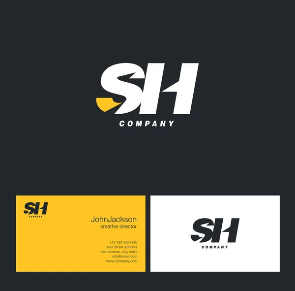 S & H logotipo da carta — Vetor de Stock