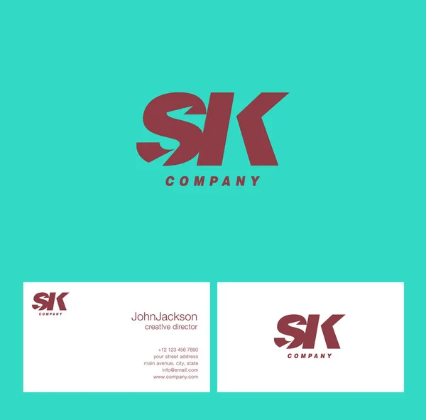 S & K brev logotyp — Stock vektor