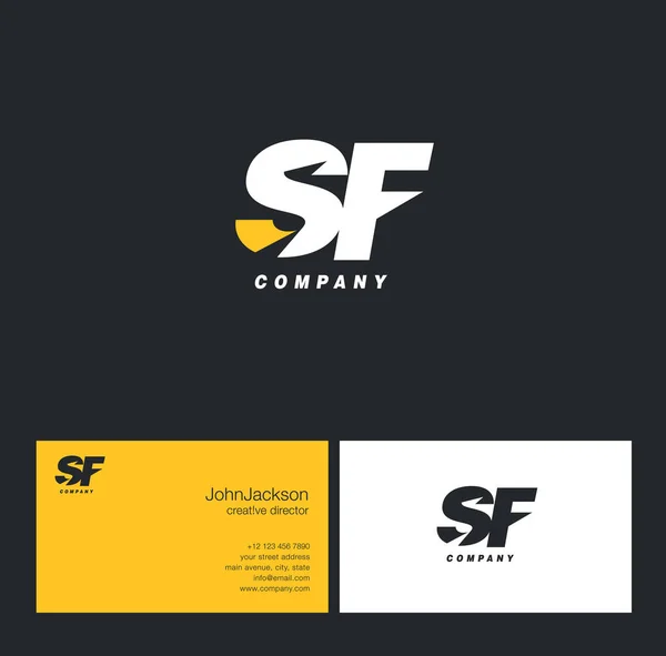 Logotipo de letra S & F — Vetor de Stock