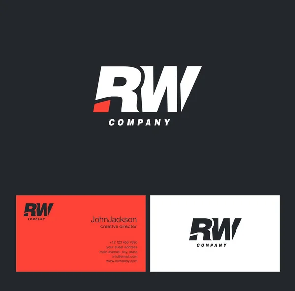R & W Letter Logo — Wektor stockowy