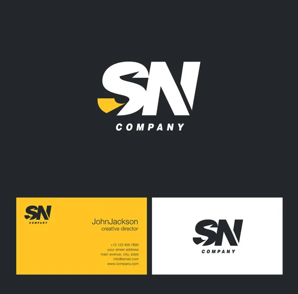 Logo della lettera S & N — Vettoriale Stock