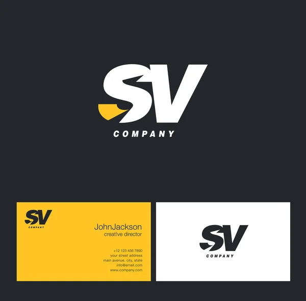 Logo della lettera S & V — Vettoriale Stock