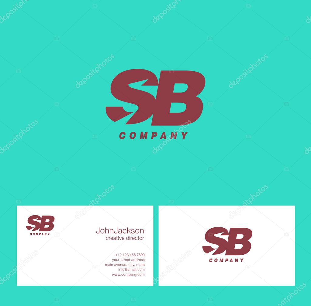 S & B Letter Logo, with Business Card Template Vector illustration