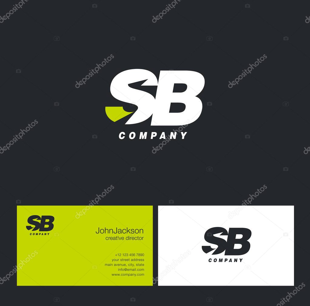 S & B Letter Logo, with Business Card Template Vector illustration