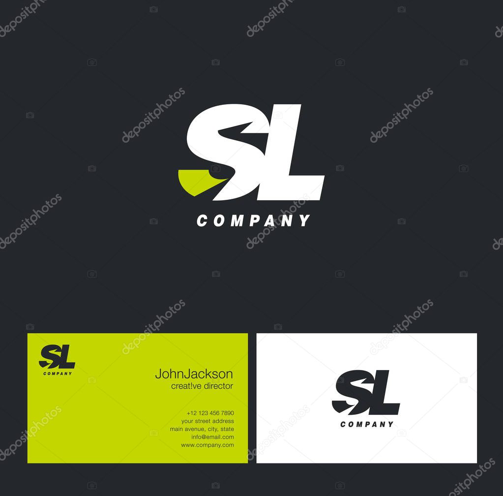S & L Letter Logo, with Business Card Template Vector illustration